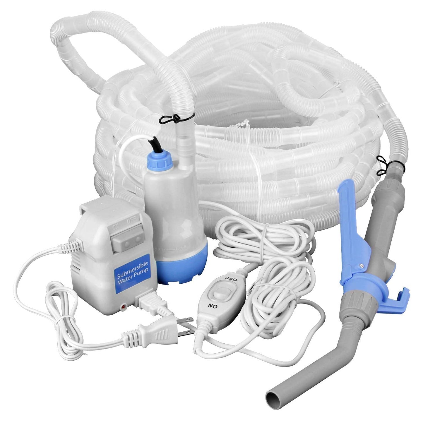 TERA PUMP TRAQUA-XXL Powerful Electric Pump for Extra Large Fish Tank Aquarium - 50 feet Hose/pump to 2nd floor, Flow Rate Control nozzle, Safety Double On Off Button with 3ft wire/Water Filter