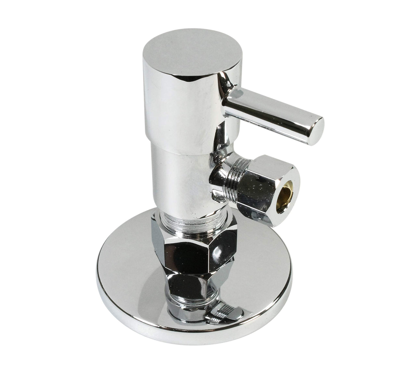 Westbrass D1838QRL-05 Freestanding Pedestal Sink Faucet Supply Line Risers with P-Trap, Flanges and 1/4-Turn Lever Handles, Polished Nickel
