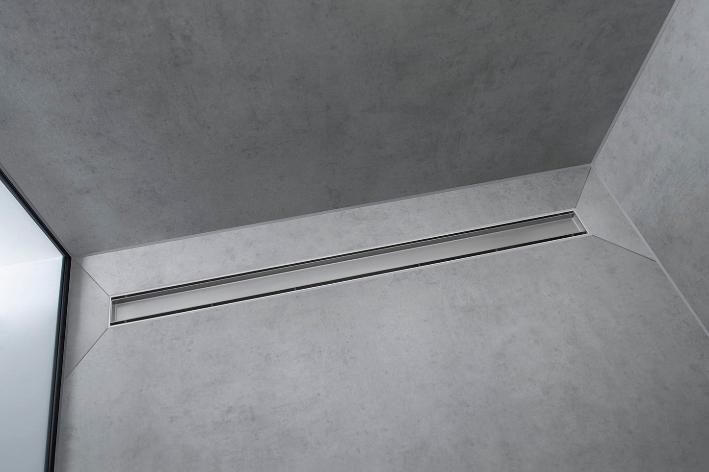hansgrohe RainDrain Match Linear Tileable Shower Drain for 59 1/8" Rough with Height Adjustable Frame in Chrome, Stainless Steel Rectangle Shower Floor Drain