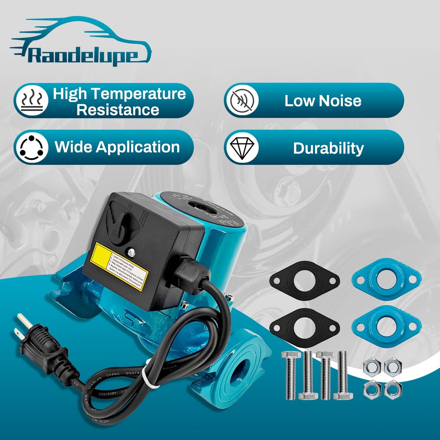 Raodelupe 0010-F3 Cast Iron Cartridge Circulator Pump 1/8HP 115V Compatible with Taco Circulator Pump 0010F3