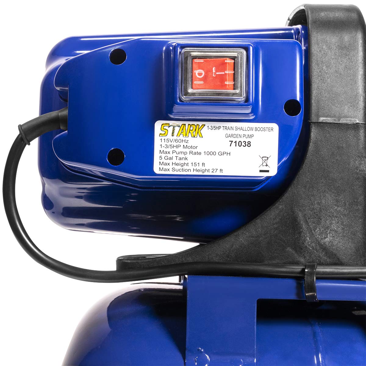 XtremepowerUS 1.6HP Shallow Well Pump Tank Garden Water Pump Booster System Pressurized Farm Irrigation 1000GPH, 1200W Jet Pump for Home Garden Lawn Farm, Matte black