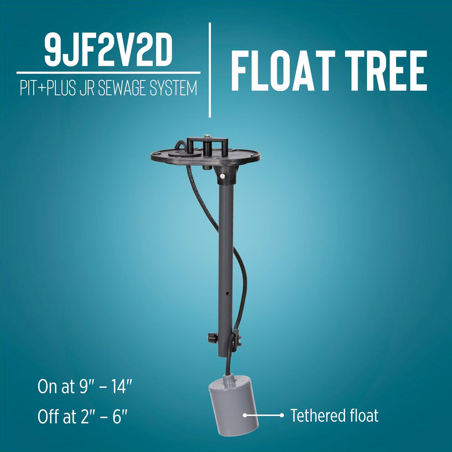 Little Giant 9JF2V2D Pit Plus JR Sewage Basin System with 115-Volt, 4/10 HP, 6000 GPH 9SC-CIM Sewage Pump, Float Switch with 20-Ft. Cord, 2-inch Vent, 2-inch Discharge, Green/Blue/Black, 509673
