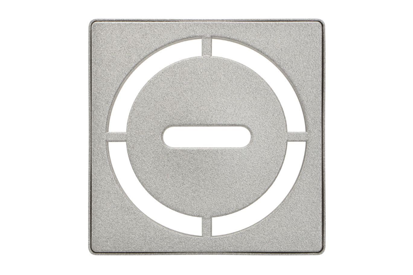Schluter Kerdi-Drain Grate Kit with Integrated Slope Bonding Flange - Ideal for Bathroom or Wet Rooms - 4" Stone Grey Pure, Adjustable - KDIF4GRKTSSGD8