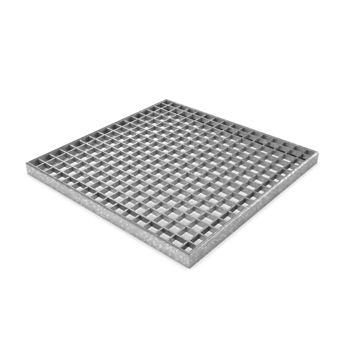 Vodaland - 22x22 Inch Large Catch Basin with Galvanized Stamped Steel Grate Complete Package
