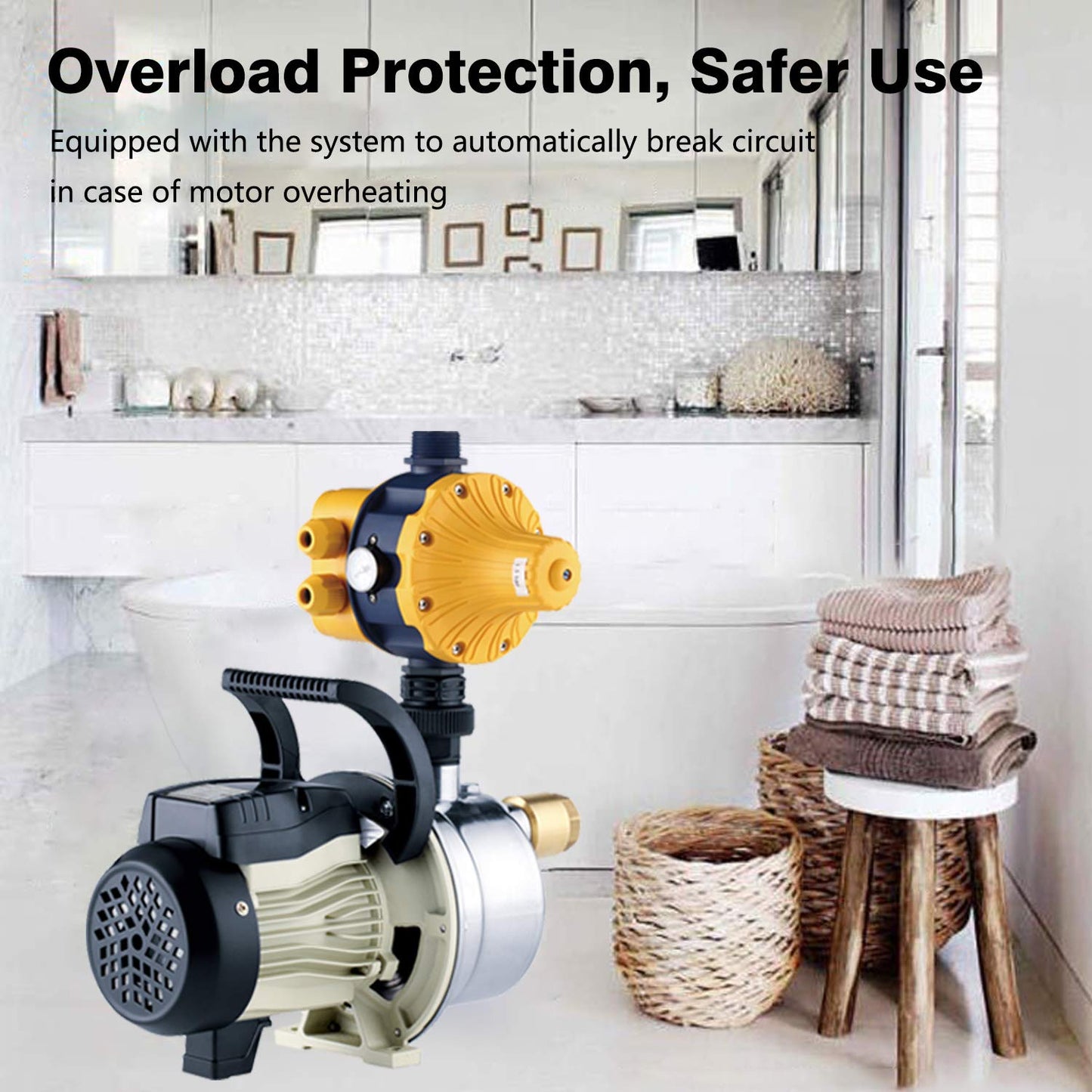 TDRFORCE 3/4 HP Water Pressure Booster Pump 110V Inline Water Transfer Pump Automatic Self Priming Irrigation Pump Shallow Well Jet Pump Household Booster Pump