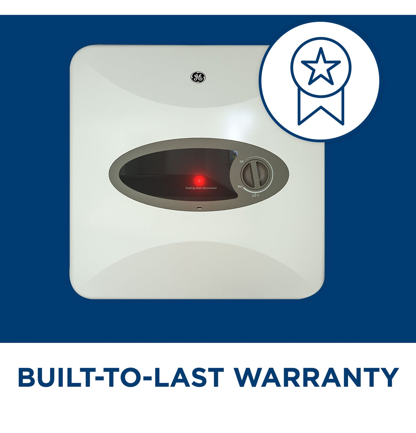 GE Appliances 2.5 Gallon, Versatile Mini Tank Water Heater with Adjustable Thermostat, Easily Installs Under Sink, 120v, GE02P08BAW