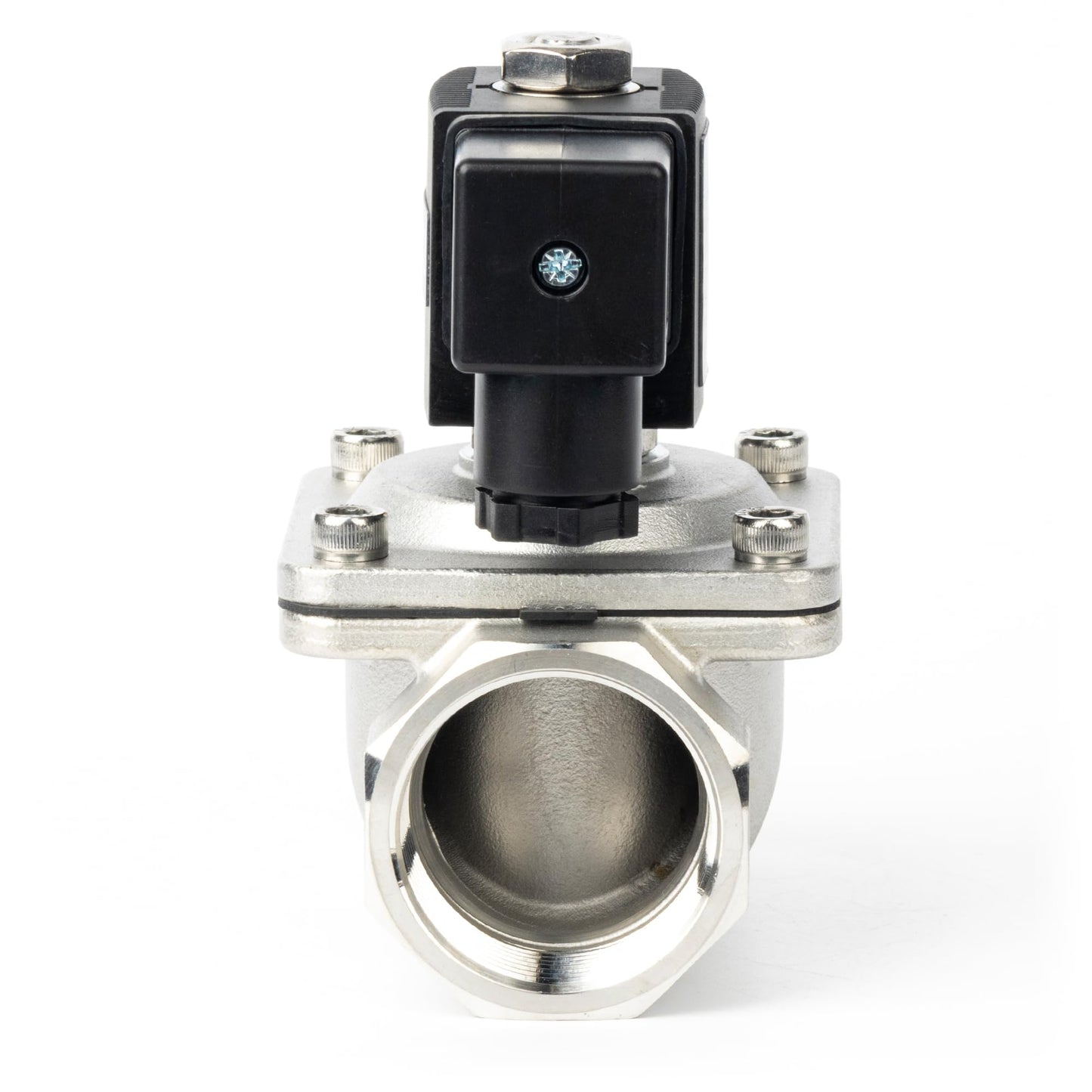 U.S. Solid 1-1/4" Stainless Steel Solenoid Valve - 110V AC Normally Closed Electric Solenoid Valve with Viton Seal, Junction Box Type