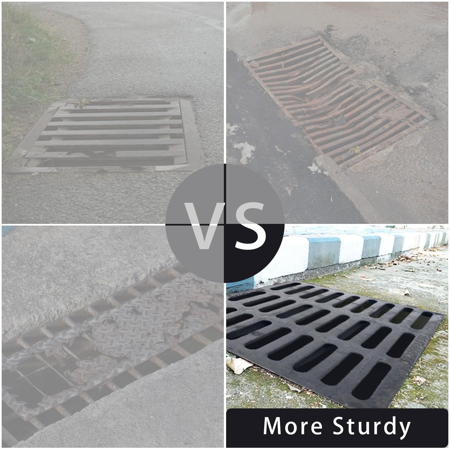apgbwj Cast Iron Drain Grate, 28"X28" Outdoor Drain Cover,Heavy Duty Metal Sewer Drain Cover,Black Square Drain Grate for Concrete Floor (True Size 27.2”x27.2”)