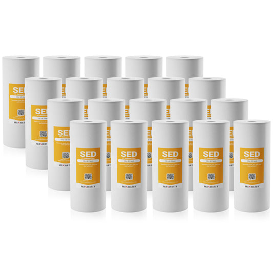 Max Water 10 Micron 10 x 4.5 inch Whole house Sediment Water Filter | Meltblown Polypropylene Well Water Filter Replacement Cartridges for DGD-5005, AP810, SDC-45-1001, GXWH30C, PP10BB (20 Pack)
