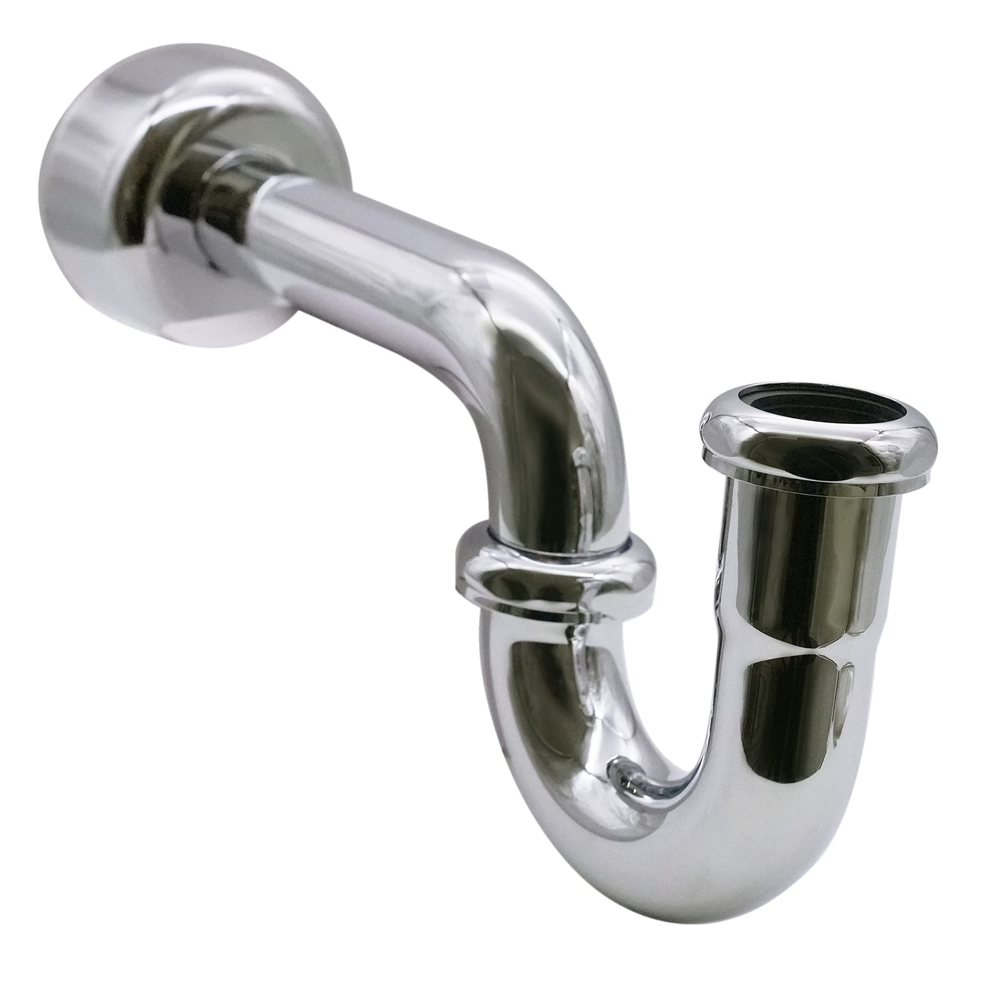 Westbrass D1838QRL-05 Freestanding Pedestal Sink Faucet Supply Line Risers with P-Trap, Flanges and 1/4-Turn Lever Handles, Polished Nickel
