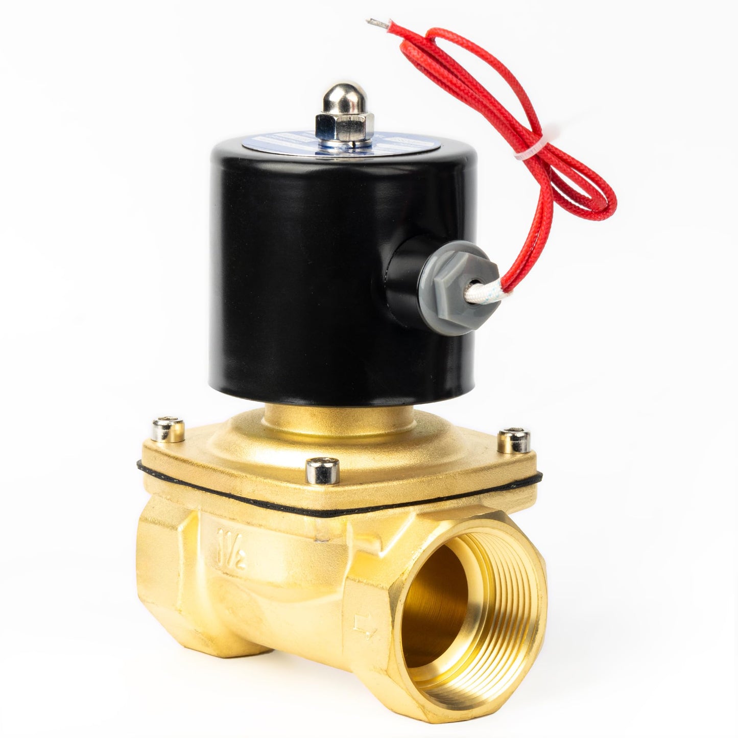 U.S. Solid 1-1/2" Solenoid Valve - 110V AC Brass Electric Solenoid Valve, Normally Closed, Viton Seal