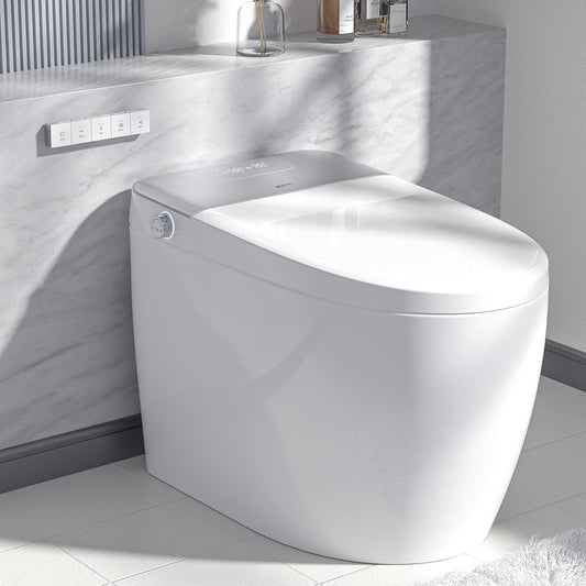 LEIVI Smart Toilet with Built-in Bidet Seat, Tankless Toilet with Auto Lid Opening, Closing and Flushing, Heated Seat, Digital Display, Remote Control, Elongated