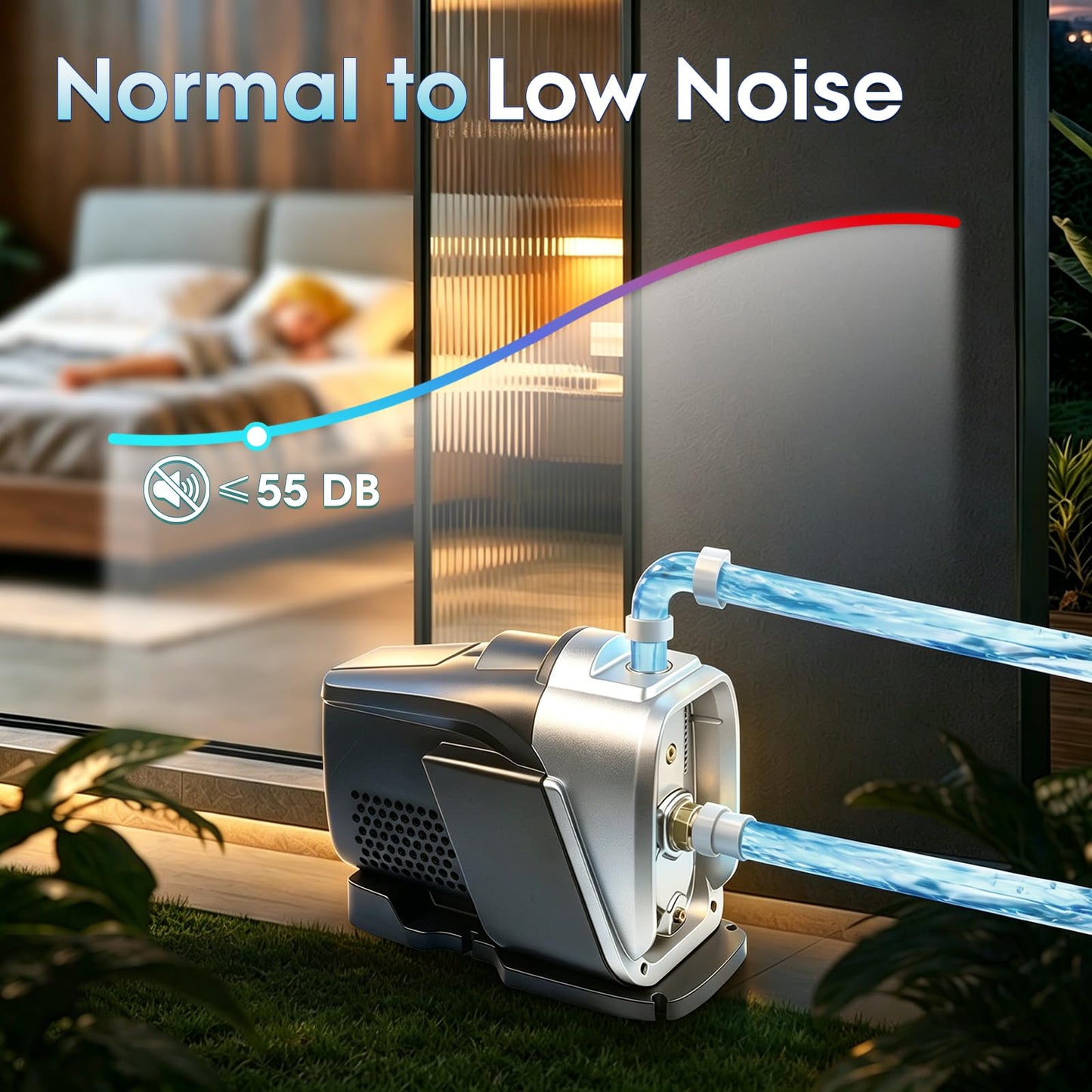 Water Pressure Booster Pump 1180W 110V~115V 60Hz, 1-1/4 Inch Pipe Fitting, 1.5-6.0bar Adjustable Pressure, for Home/Garden/Business Water Transfer & Irrigation
