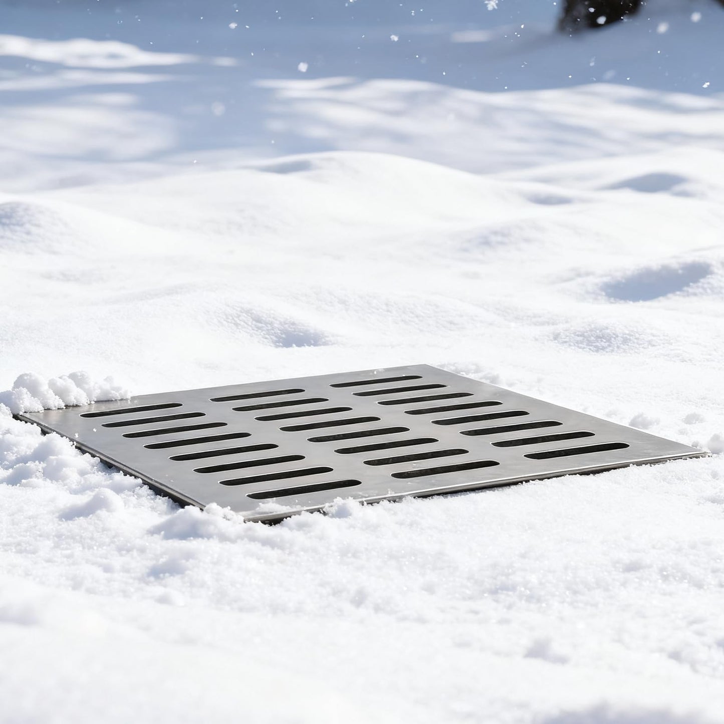 tonchean Catch Basin with Stainless Steel Grate, 18x18x15 in. Large Drainage Basin with Debris Basket, French Drain Without Reserved Hole for Yard, Downspout, Lawn, Municipal Pipeline