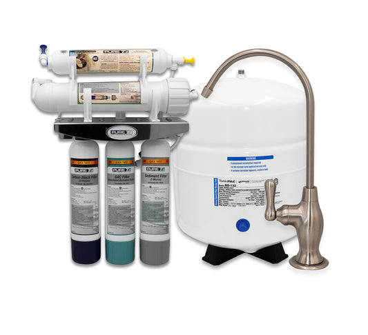 PureT E3RO550-EZ, EZ Slim Reverse Osmosis Water Filter System - 5 Stage E3 RO Filters, NSF Certified - Full Home Water Filteration System, Filters 50 Gallons per Day