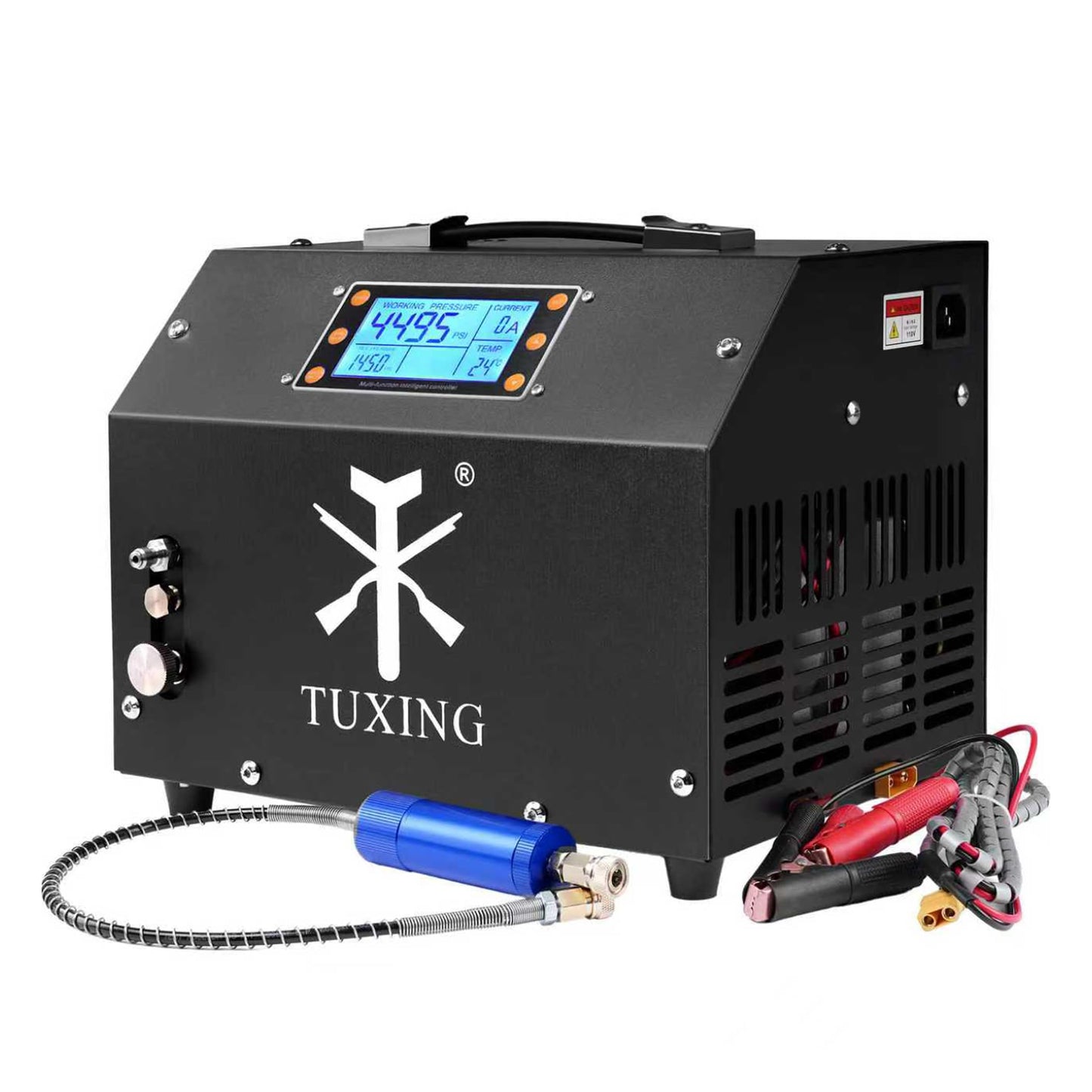 TUXING PCP Air Compressor 4500Psi, Auto-Stop High Pressure Compressor, Equipped with Water Cooling System, Scuba Diving Tank Pcp Air Rifles Charging 110V (‎TXET063)