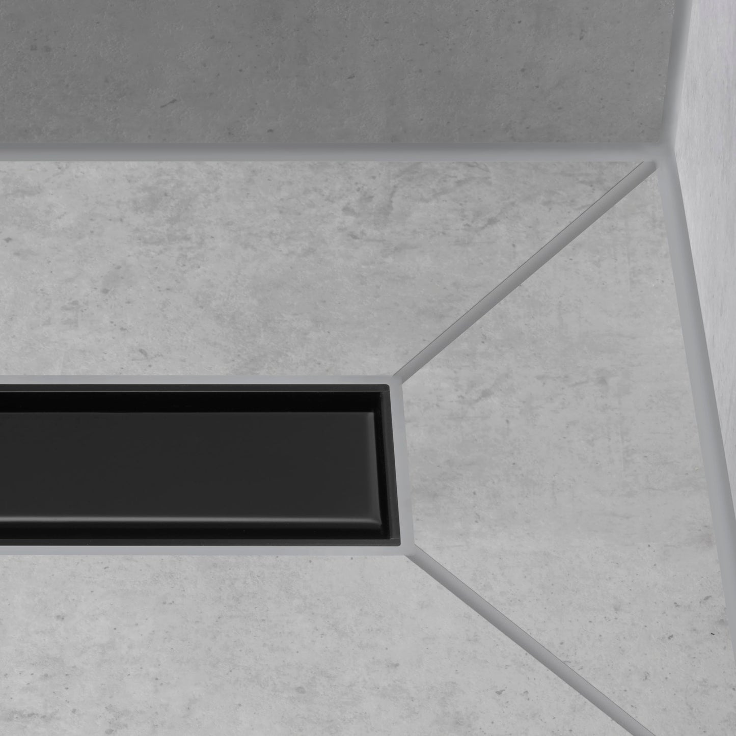 hansgrohe RainDrain Match Linear Tileable Shower Drain for 39 3/8" Rough with Height Adjustable Frame in Matte Black, Stainless Steel Rectangle Shower Floor Drain