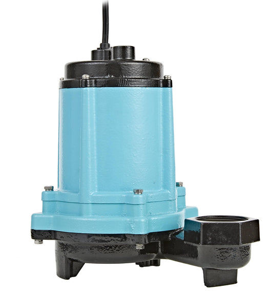 Little Giant 12E-CIM 115 Volt, 1/2 HP, 3000 GPH Cast Iron Manual Submersible Effluent Pump with 20-Ft. Cord, Blue, 512001