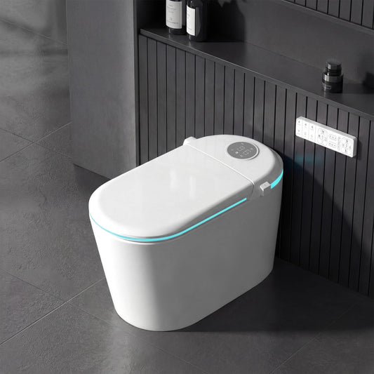 Smart Toilet with Tank, Electric Bidet Toilet with ADA Comfort Height Heated Seat, Auto Flush/Lid&Seat, Foot Sensor, UV-C light, Dryer One Piece Toilets with with Siphon Flush 1.28 GPF, MAP 1000g