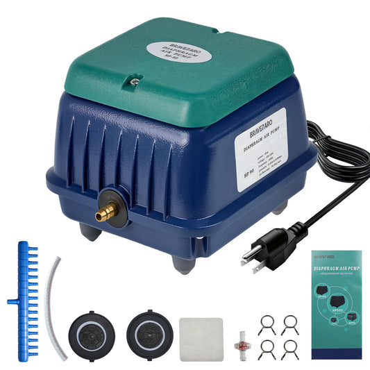 Upgraded HP-90 Pond Aerator/Septic Tank Linear Air Pump, Powerful 1350GPH Aeration System, Linear Air Pump for Oxygenation, for Koi Ponds/Aquariums/Wastewater Treatment/Fish Farms/Seafood Restaurants