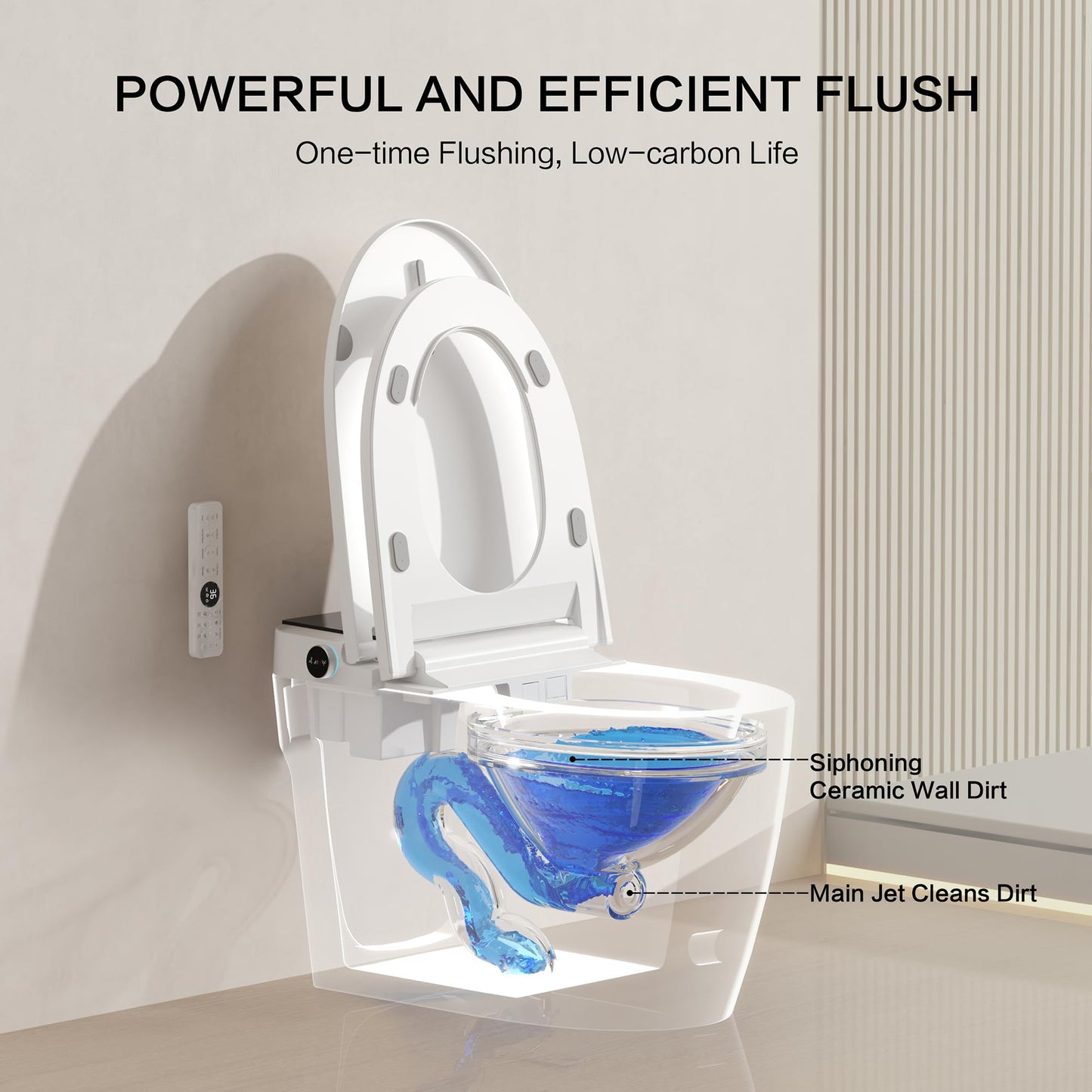 Loniko Electric Smart Toilet with Bidet Built In, Tankless Modern Elongated One Piece Design, Foot Sensor & Dual Auto Flush, Heated Seat, Warm Water, Air Dryer, 1000g MaP Flush, 1.28 GPF