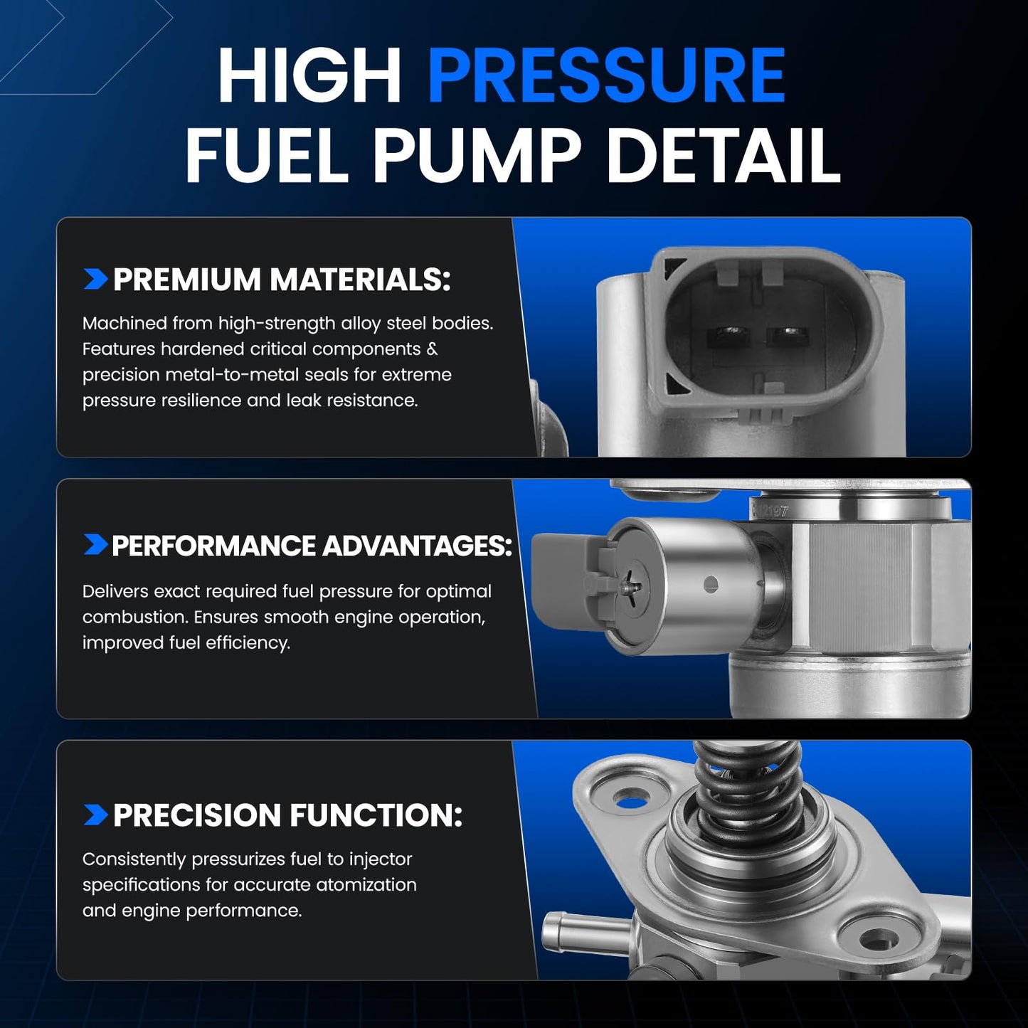 SYKRSS HM10109 High Pressure Fuel Pump Compatible with INFINITI Q50 Q60, Compatible with Mercedes-Benz C300 C350e E300 GLC300 GLC350e Metris SLC300 SLK300 Sprinter 1500 Sprinter 2500
