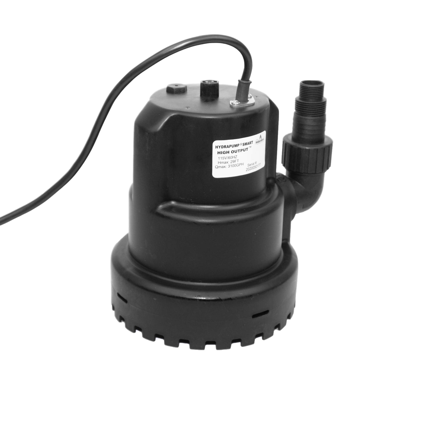 Watershed Innovations HydraPump Smart High Output Automatic Pump - Submersible Water Pump - Pool Cover Pump - Portable Electric Pump - HydraDetect Technology for Automatic Operation