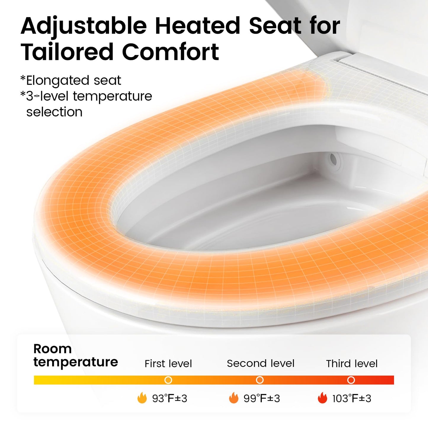DA80 Smart Toilet with Bidet, One Piece Bidet Toilet with Water Tank & Pump, Elongated Heated Seat, 1.06 GPF Auto Flush, Warm Water, Remote Control, Foot Kick Blackout Flush Deodorization