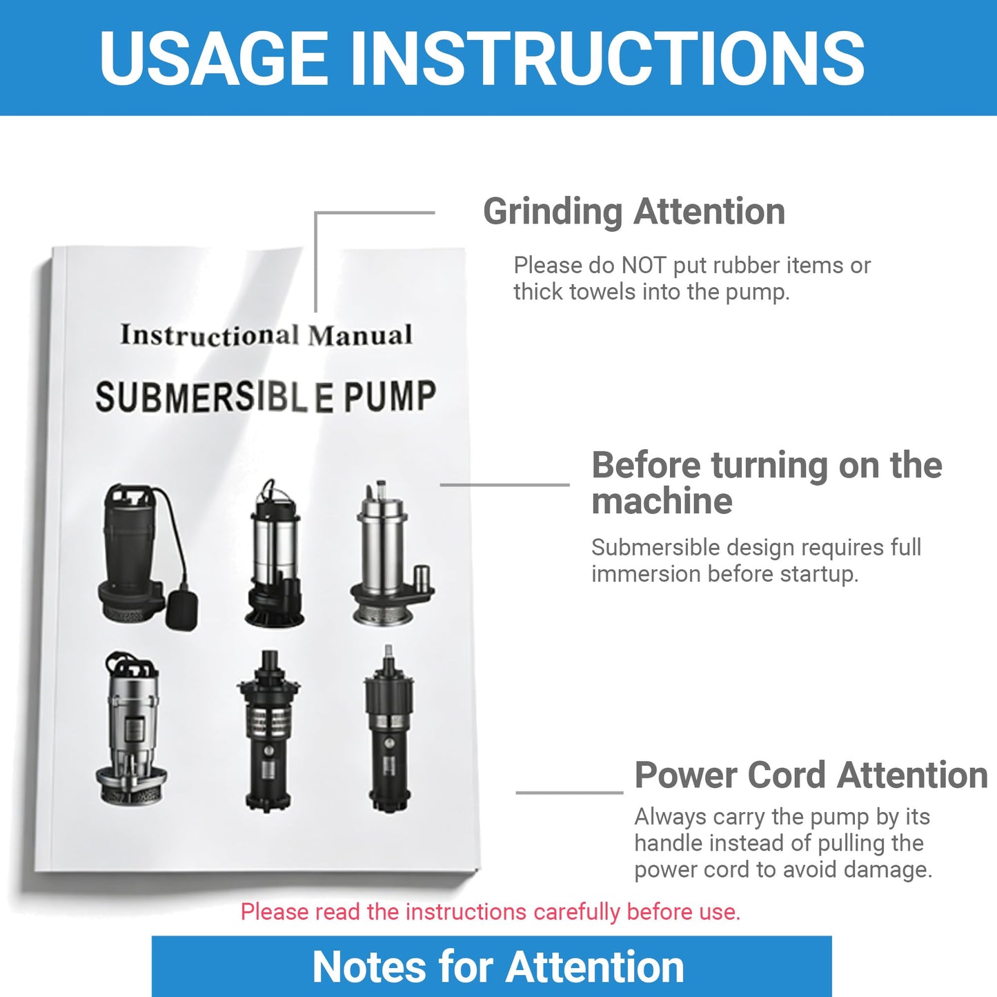 2HP 110V Submersible Sewage Grinder Pump W/Blades Cast Iron Effluent Pump w/Auto Float Switch and 66ft Hose for Basement Sump Basin and Sewage Well, 2'' NPT Discharge