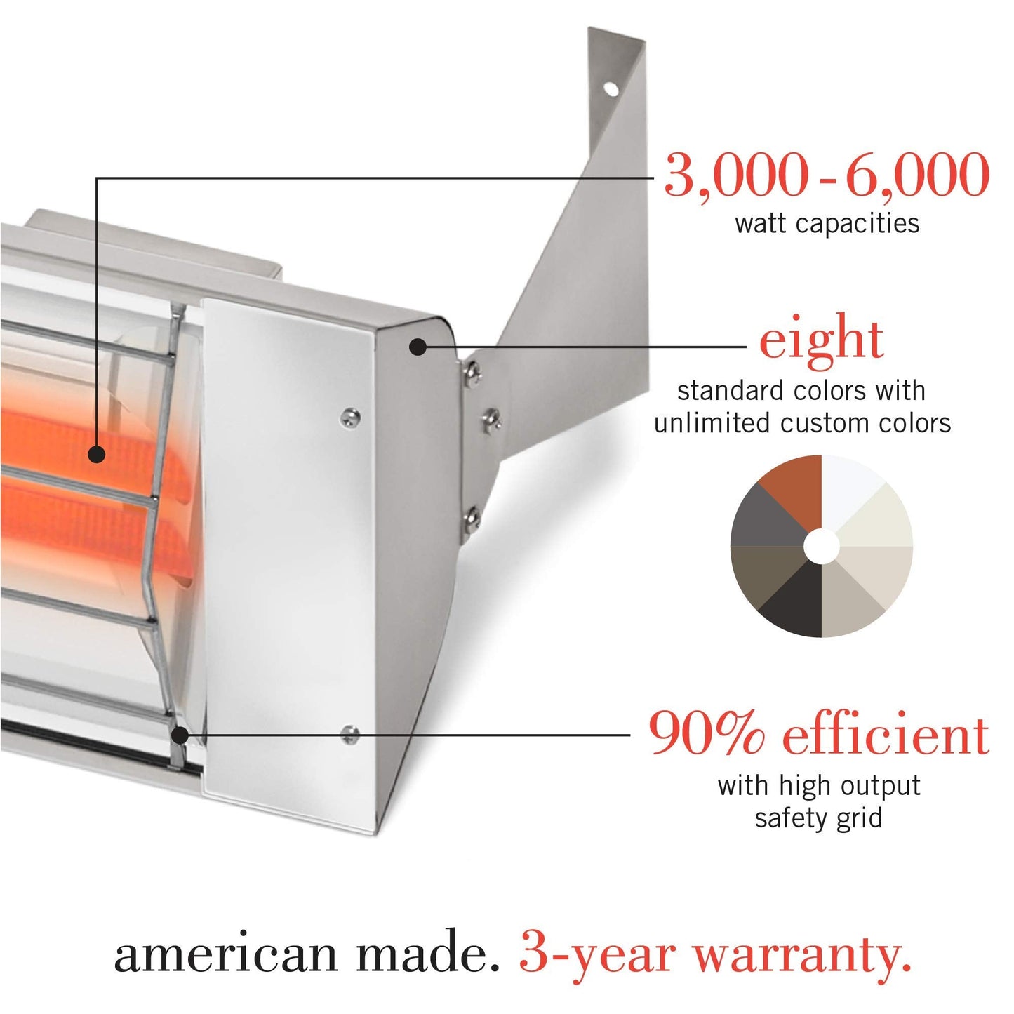 Infratech WD-6024 BR Stainless Steel 61.25” Dual Element Fixture 6000 Watt, 240 Volt, Bronze Finish