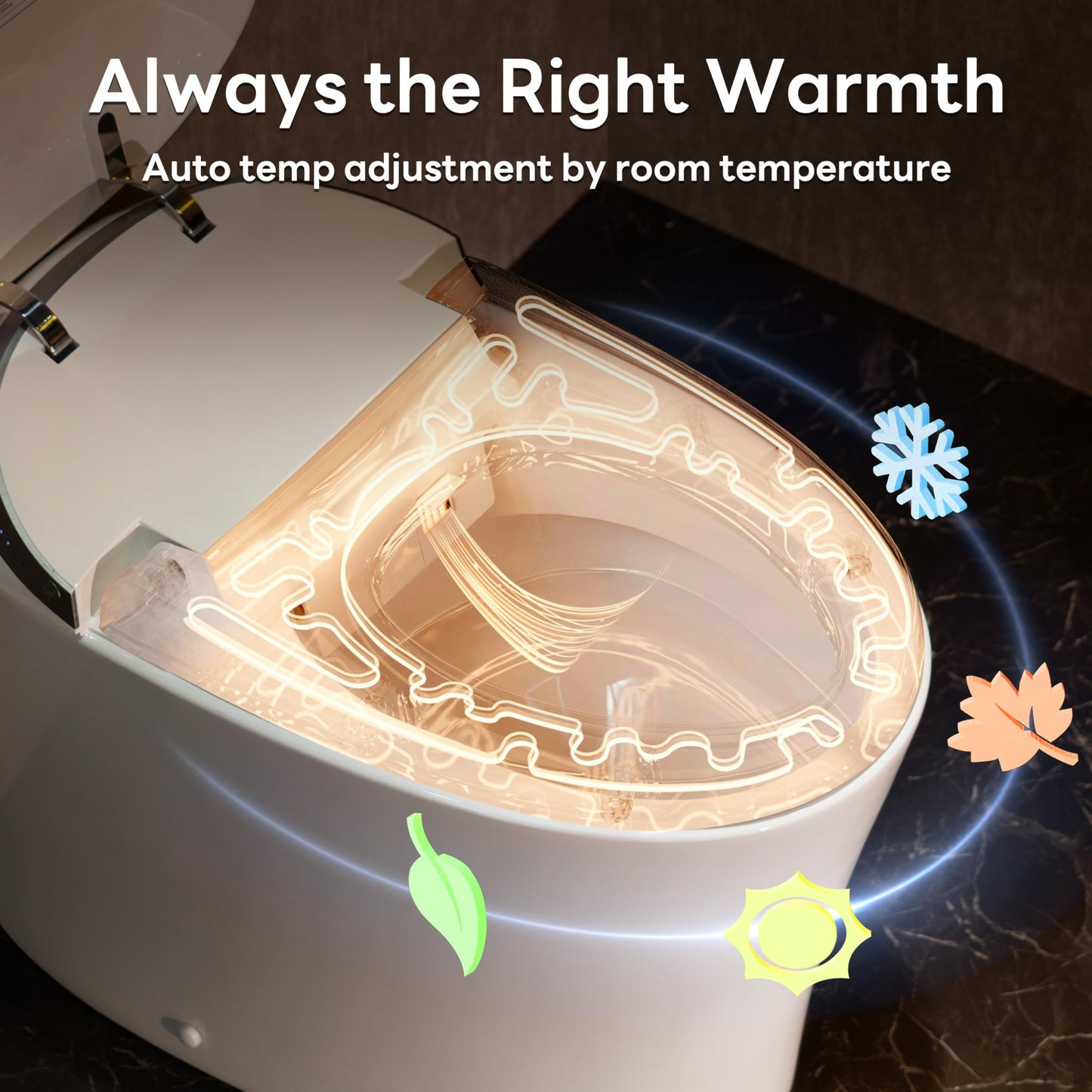 CANEST Smart Toilet with Bidet Built in, Elongated Bidet Toilet with Tank, 1000g MaP Flushing, ADA Comfort Height, Auto Open Close, Auto Temperature Control Heated Seat, Blackout Flush(TC-500PRO)