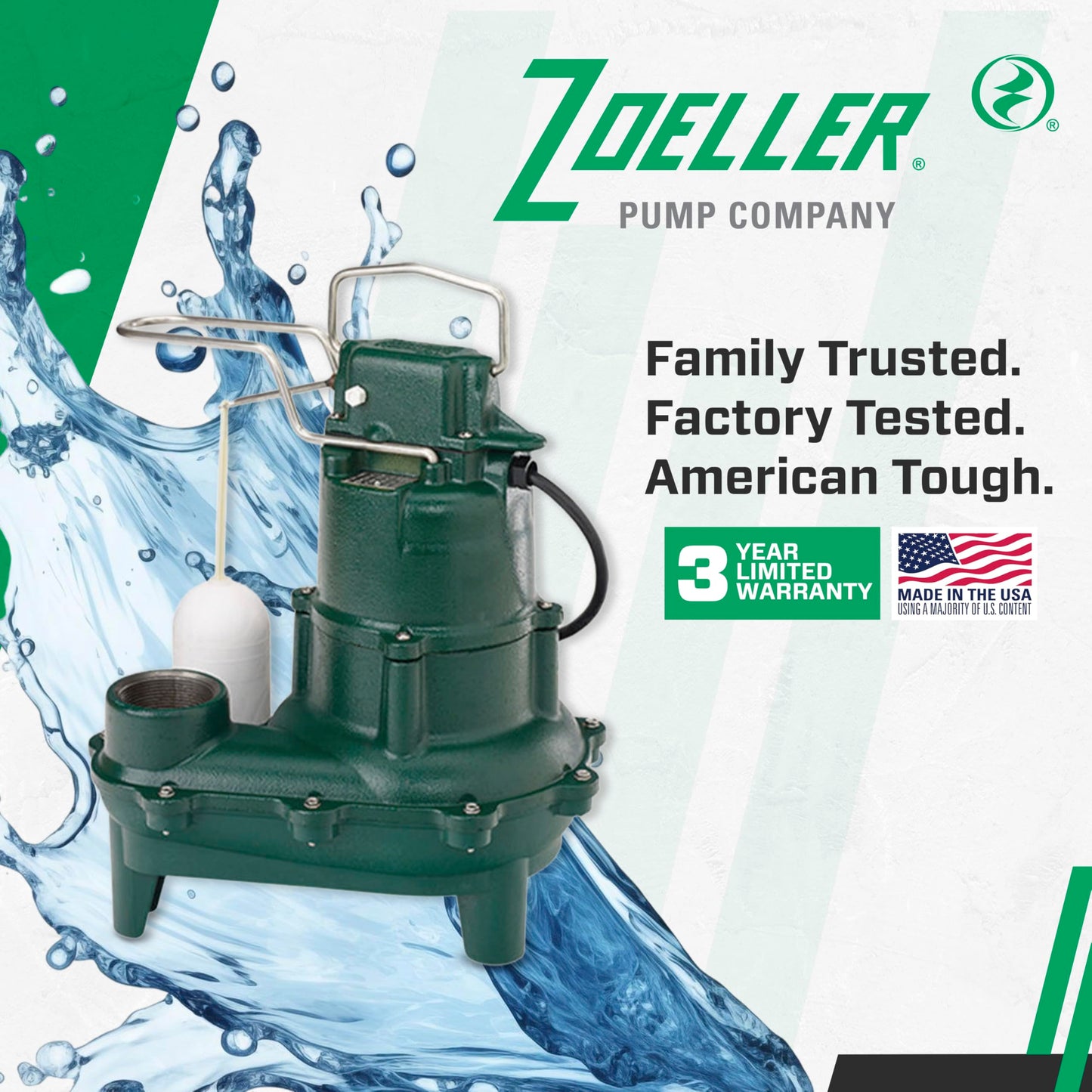 Zoeller M264 Waste-Mate Sewage Pump, 4/10th Horsepower, 115V