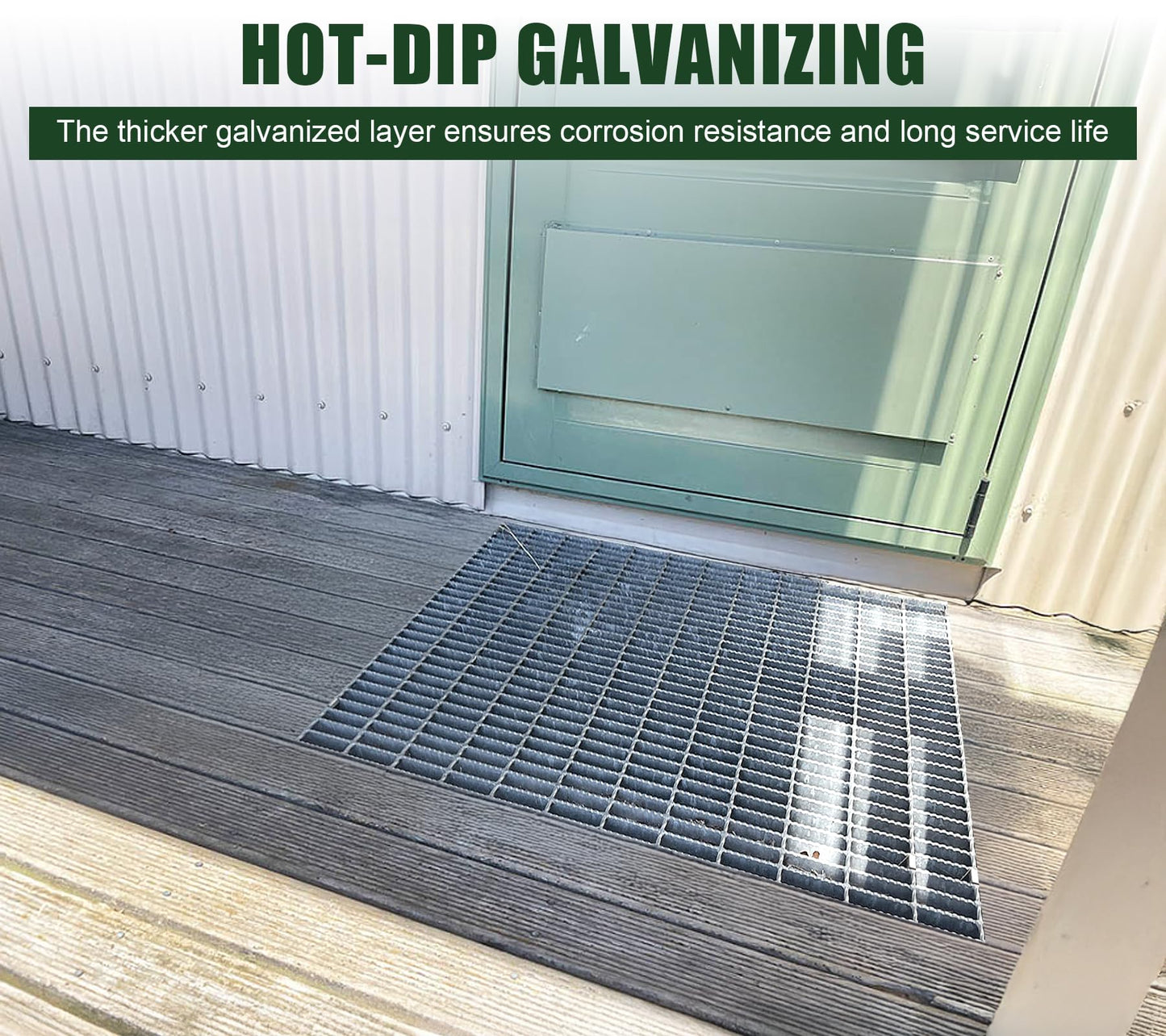 Natotela 24in Galvanized Steel Driveway Drain Grate-B125 Anti Slip Metal Catch Basin Grate for 24" Concrete Catch Basin,Outdoor Drainage Grates for Garage,Sewer,Dowmspout,Factory(23.6x23.6 in)