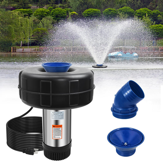 15000 GPH Pond Fountain Aerator-110V Fully Automatic 750W (1HP) Fountain and Pond Aerator. Pond Fountain with 100 ft Power Cord. (Stainless Steel)