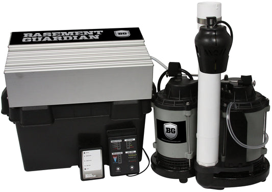 WAYNE BGSP50 1/2 HP Basement Guardian Dual Sump Pump System – Primary & Battery Backup Ready, Smart Monitoring, 5,100 GPH, Cast Iron, 5-Year Warranty