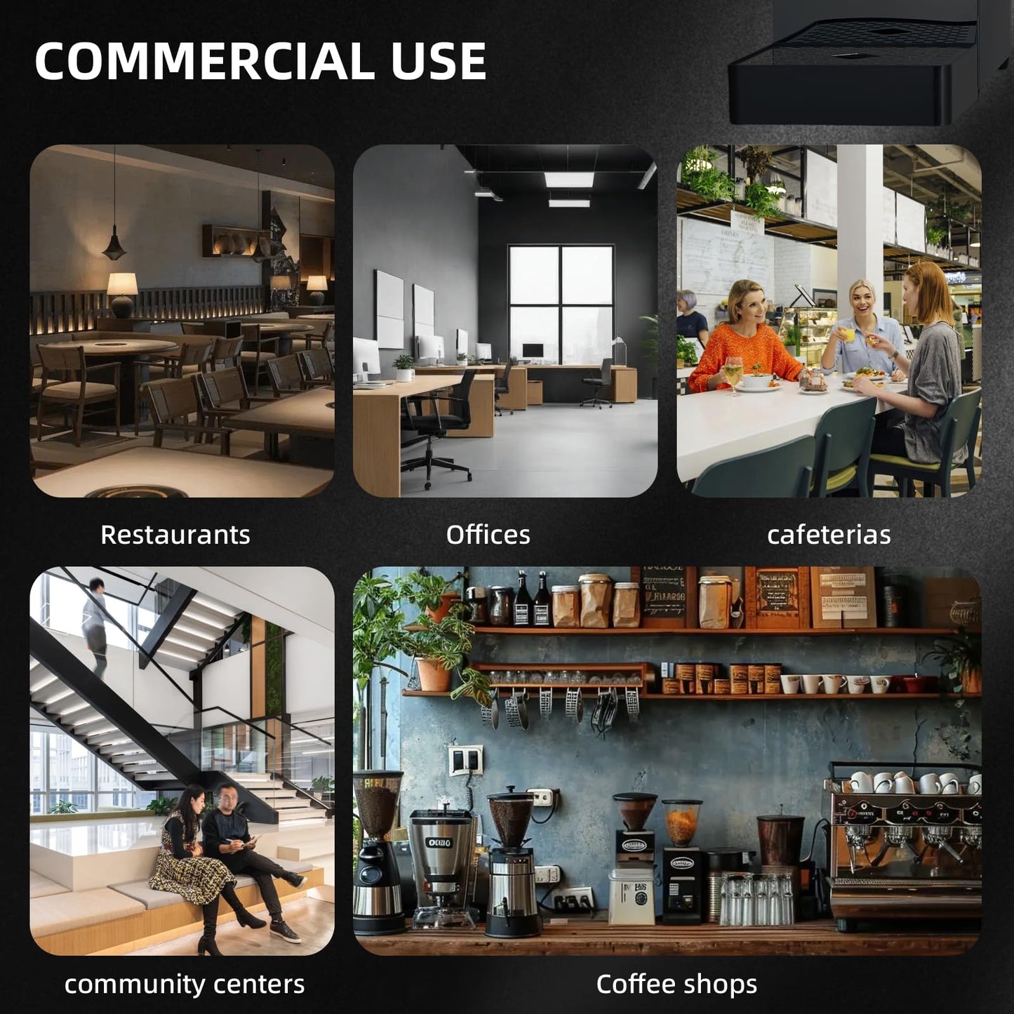 Commercial Hot Water Dispenser Commercial Water Boiler Electric Countertop Hot Water Machine Black 25L(6.6GAL)/Hour Step-heating 86-212°F Adjustable for Boba Tea Coffee Office Restaurant 1600W