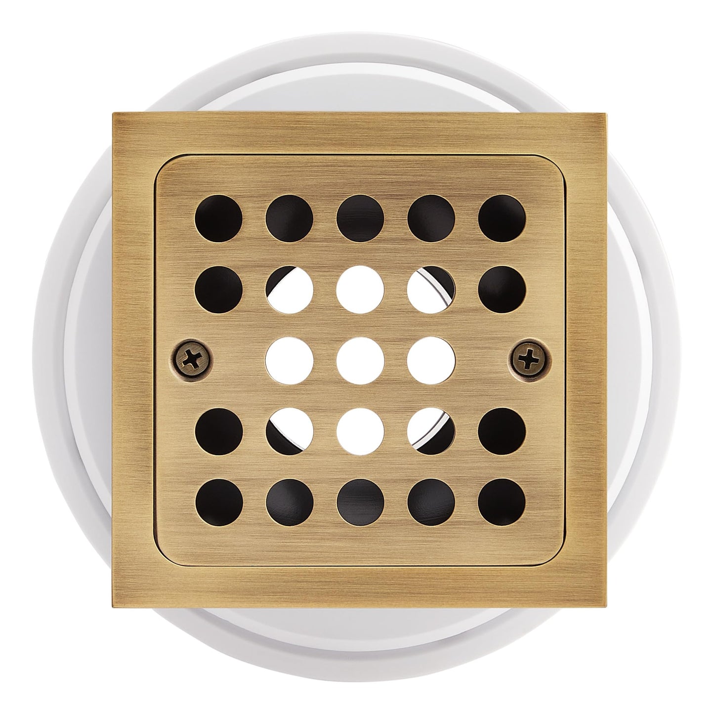 Signature Hardware 948036 FundamentALL 4-1/2" Square Shower Drain - Polished Brass