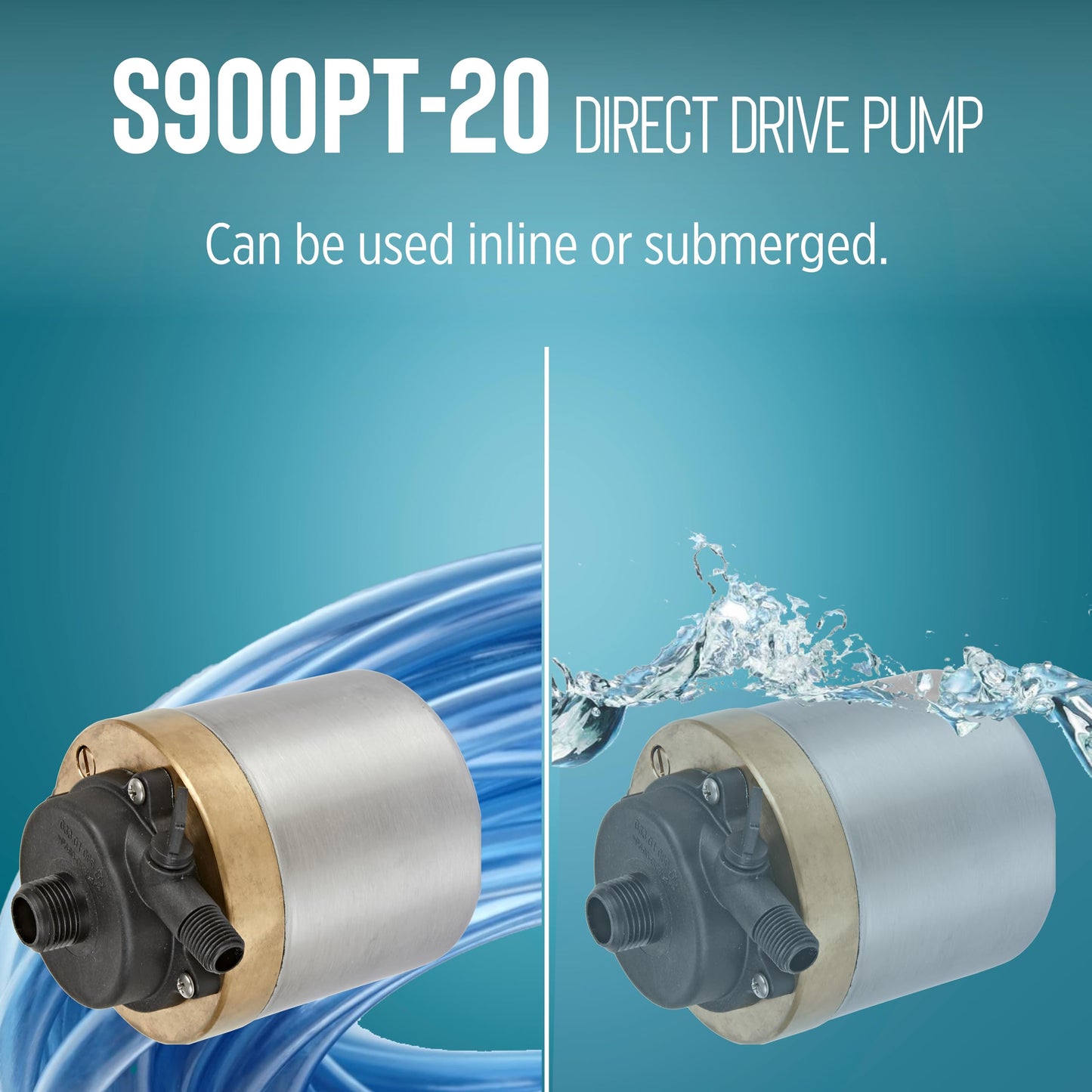 Little Giant S900PT-20 115 Volt, 795 GPH Oil-less Stainless Steel and Bronze Direct Drive Pump for Fresh or Salt Water Ponds or Fountains, Steel, 517100003
