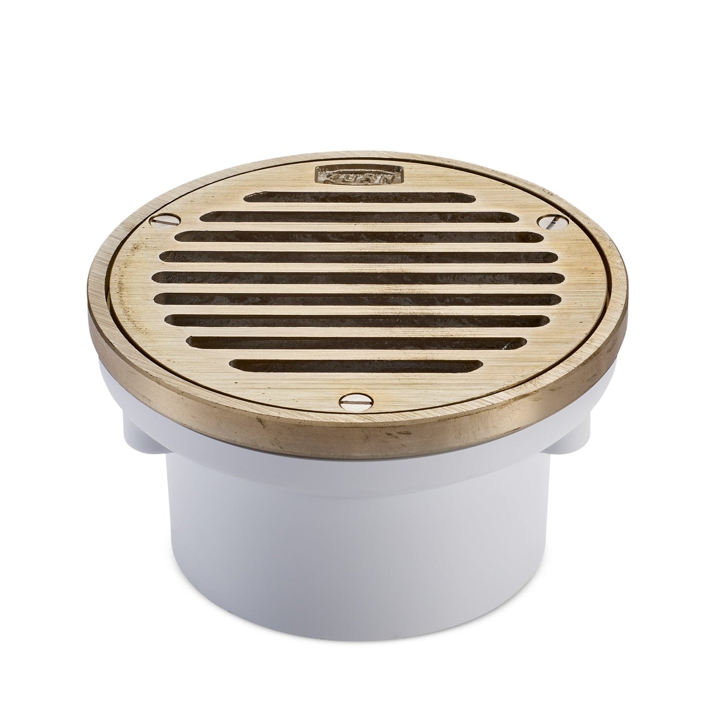 Zurn CO2450 Adjustable Floor Cleanout, Nickel Top, 4" PVC & FD2220-PV3-NT Medium-Duty Floor Drain with Nickel Top, 3" PVC Hub