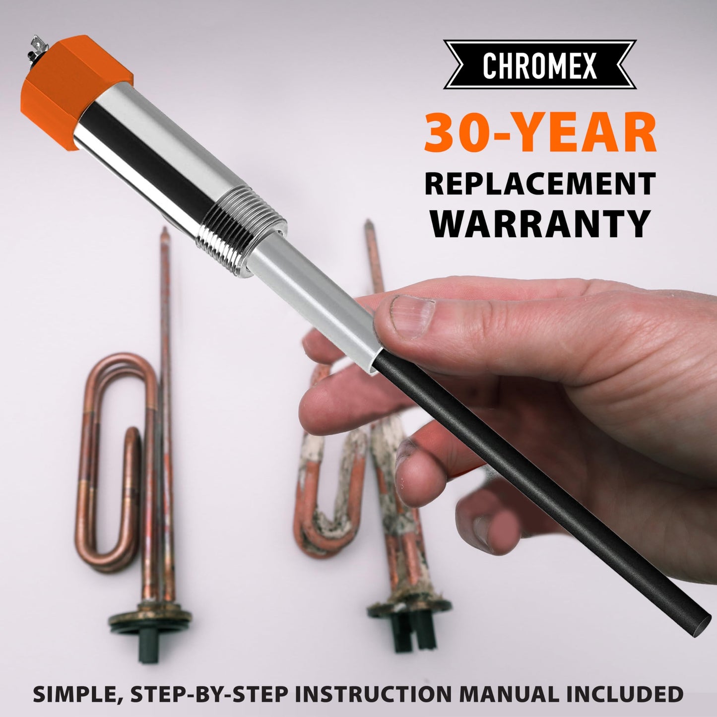 Powered Titanium Anode Rod Kit for Water Heater 40-89 Gallon with Flush and Descale Maintenance Kit, Not for Bradford White, Replace your Anode Rod and Flush your System Remove Scale and Sediment
