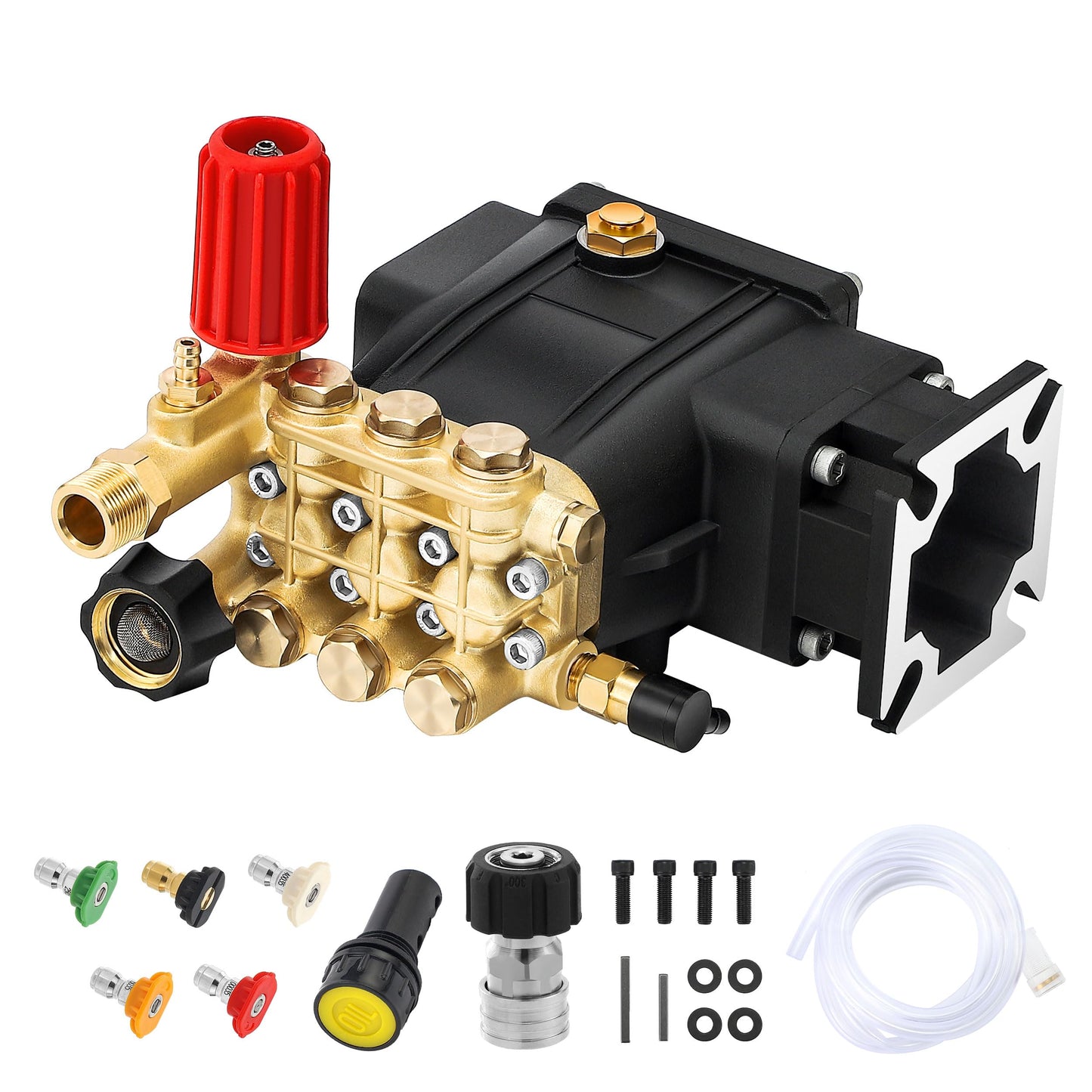 Tool Daily Horizontal Triplex Pressure Washer Pump, 3/4" Shaft Replacement Power Washer Pump 2600-3200 PSI, 2.4 GPM, Compatible with Simpson 90036 MSH3125 Honda GC190 GX200 GX160