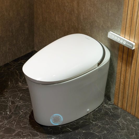 CANEST Smart Toilet with Bidet Built in, Elongated Bidet Toilet with Tank, 1000g MaP Flushing, ADA Comfort Height, Auto Open Close, Auto Temperature Control Heated Seat, Blackout Flush(TC-500PRO)