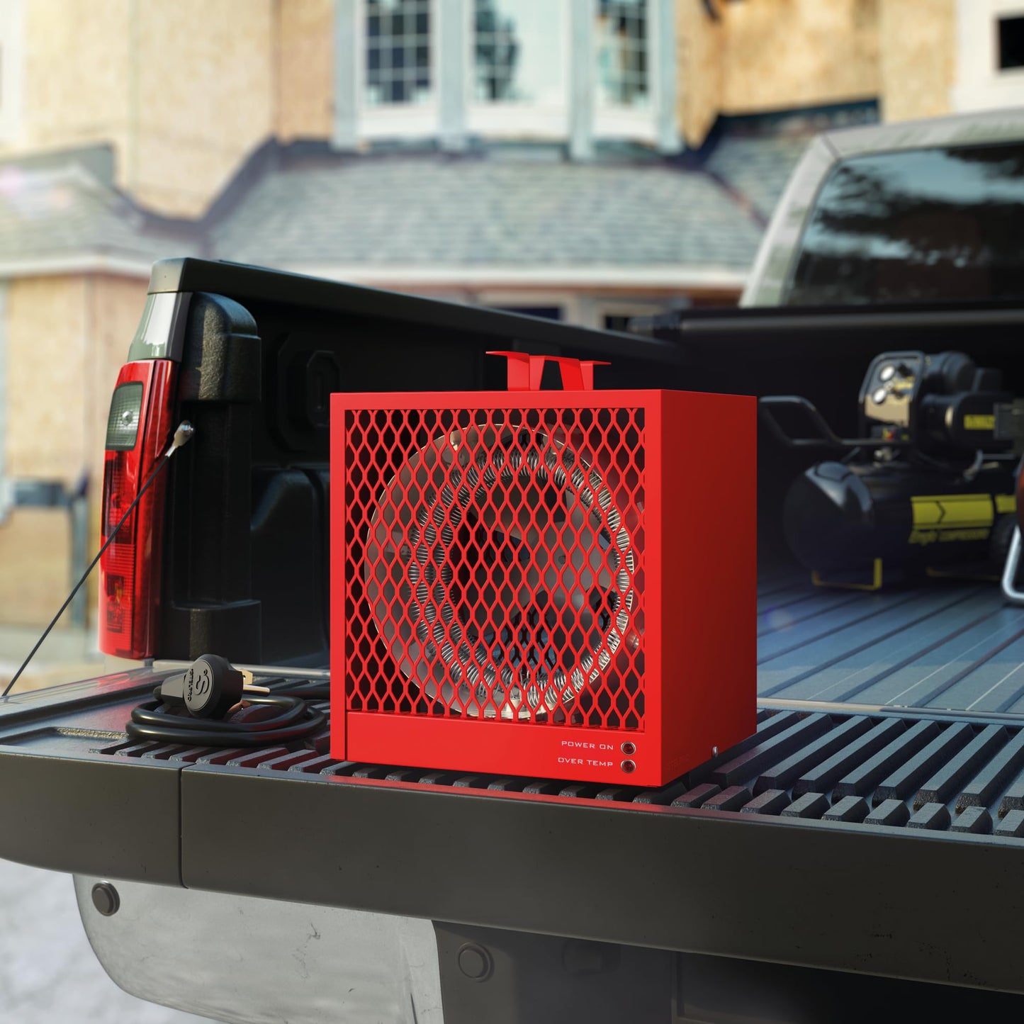 Stelpro Portable Construction Heater – 4800W / 240V (3600W / 208V) – 30A 250 V Plug – Rugged Steel Housing – Built-In Thermostat – Safety Thermal Protection – Heats Quickly (ASCH48T) – Red