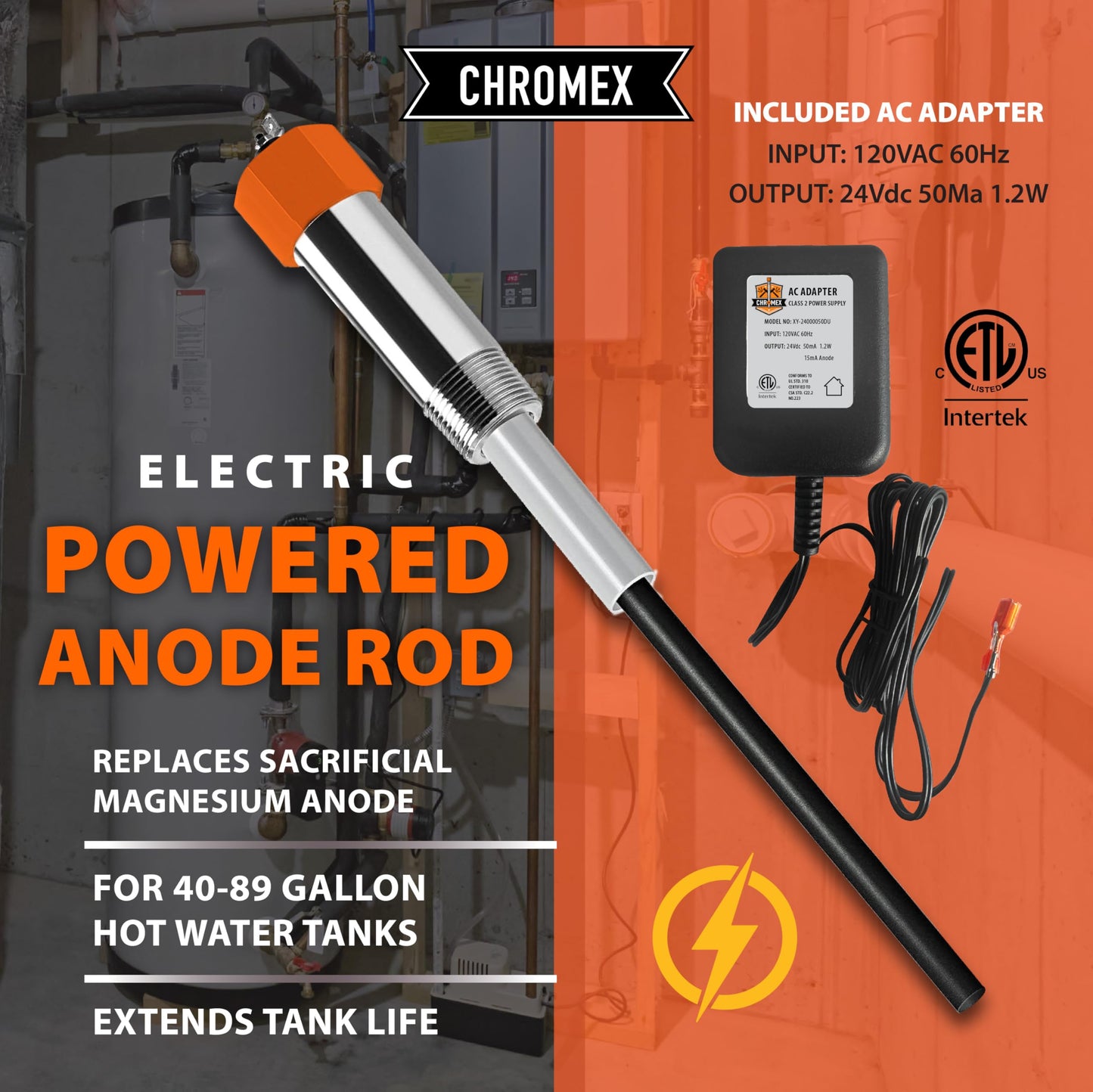 Powered Titanium Anode Rod Kit for Water Heater 40-89 Gallon with Flush and Descale Maintenance Kit, Not for Bradford White, Replace your Anode Rod and Flush your System Remove Scale and Sediment
