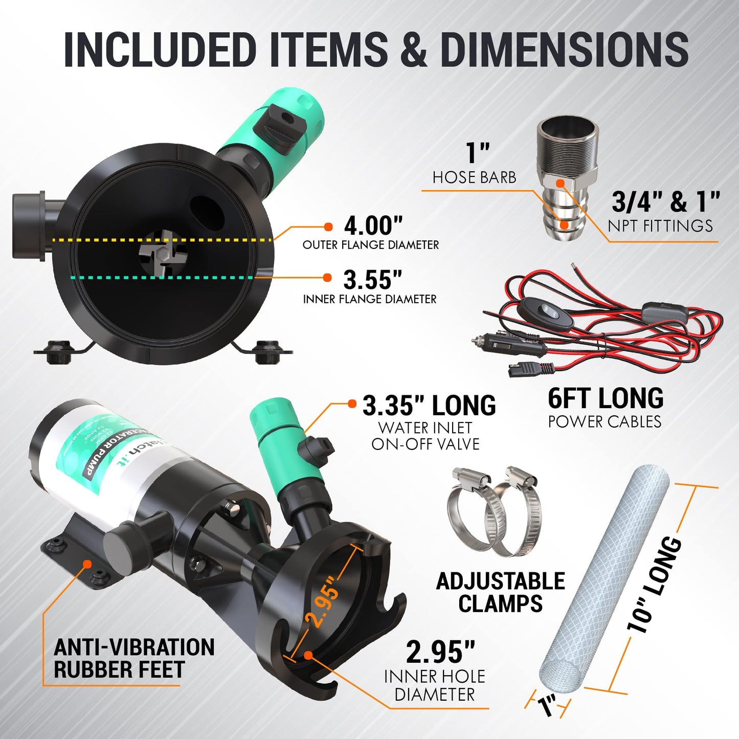 LATCH.IT V2.0 RV Macerator Pump 12VDC | 12-15GPM Macerator Pump for RV | 10-Feet Lift RV Waste Pump Macerator | Self-Priming & Portable | Portable RV Waste Pump w/Fittings, Hoses & Clamps!