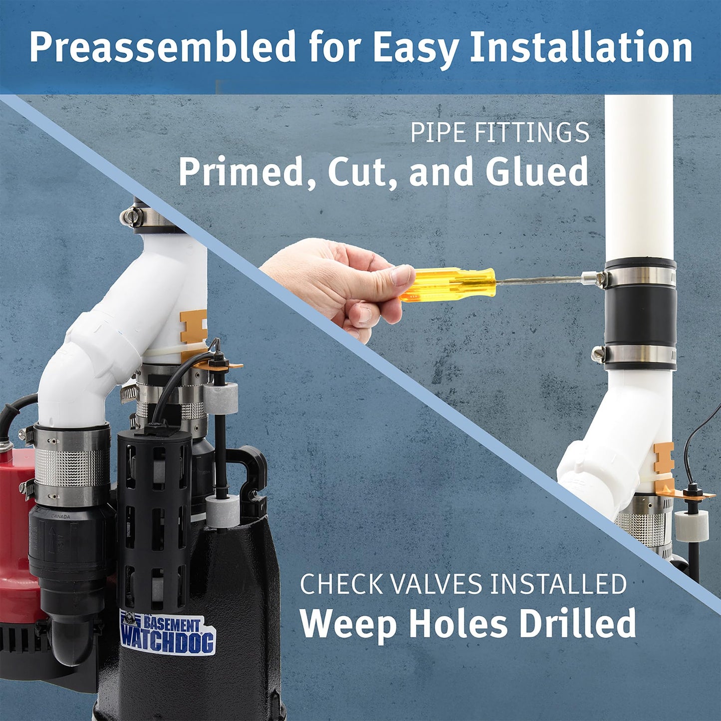 The Basement Watchdog Combo Preassembled Primary & Battery Backup Sump Pump System w/Monitoring Controller (CITE-33)