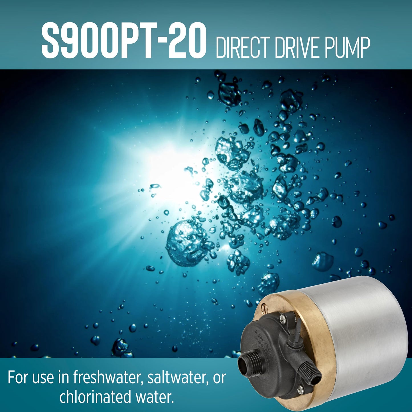 Little Giant S900PT-20 115 Volt, 795 GPH Oil-less Stainless Steel and Bronze Direct Drive Pump for Fresh or Salt Water Ponds or Fountains, Steel, 517100003