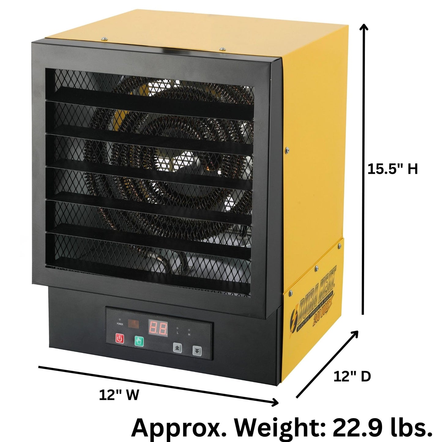 Dura Heat EWH5510 Electric Forced Air Heater with Remote Control 17,060 Btu, Yellow, Large