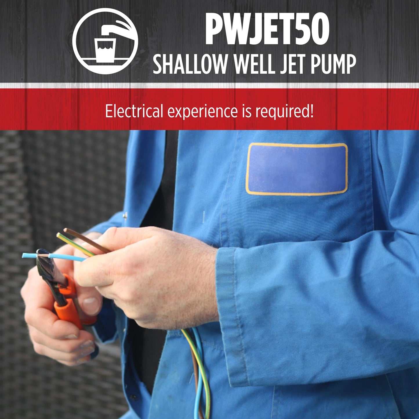 Red Lion PumpWorks 1/2 HP, 7.4 GPM, 115/230 Volt PWJET50 Cast Iron Shallow Well Jet Pump, Black 97080501