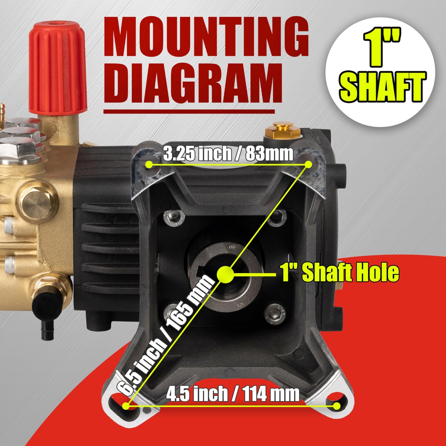 1" Shaft Triplex Pressure Washer Pump 4200 PSI 4.2 GPM Replacement Power Washer Pump Compatible with GX340 GX390 GX270 DXPW3035 DXPW3535